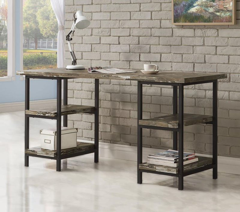 Kemper 59-inch 4-shelf Writing Desk Weathered Brown Default Title