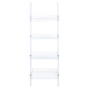 Amaturo 72-inch 4-shelf Acrylic Ladder Bookshelf Clear