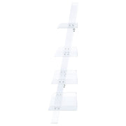 Amaturo 72-inch 4-shelf Acrylic Ladder Bookshelf Clear