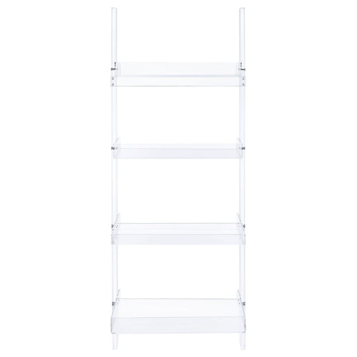 Amaturo 72-inch 4-shelf Acrylic Ladder Bookshelf Clear