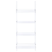 Amaturo 72-inch 4-shelf Acrylic Ladder Bookshelf Clear