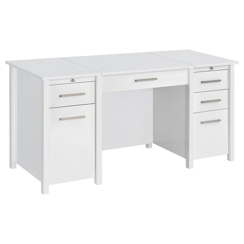 Dylan 60-inch 4-drawer Lift Top Office Desk High Gloss