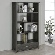 Dylan 68-inch 4-shelf Storage Bookshelf High Gloss Weathered Grey
