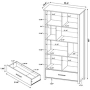 Dylan 68-inch 4-shelf Storage Bookshelf High Gloss