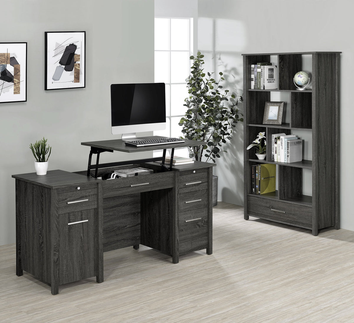 Dylan 68-inch 4-shelf Storage Bookshelf High Gloss