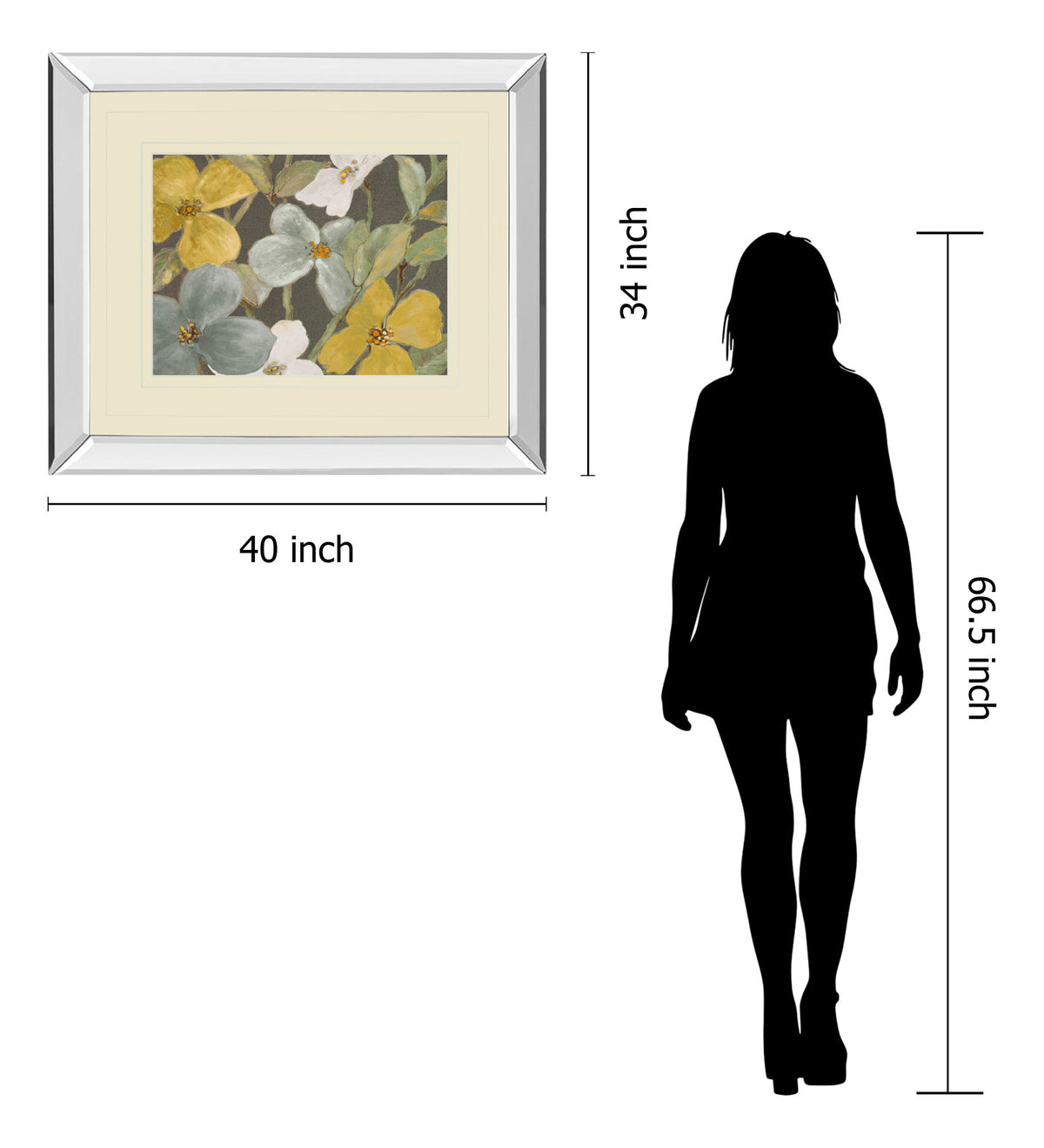 Garden Party In 2 By Lanie Loreth - Mirror Framed Print Wall Art - Beige