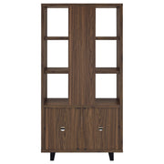Maddox 71-inch 3-shelf Cabinet Bookcase Walnut