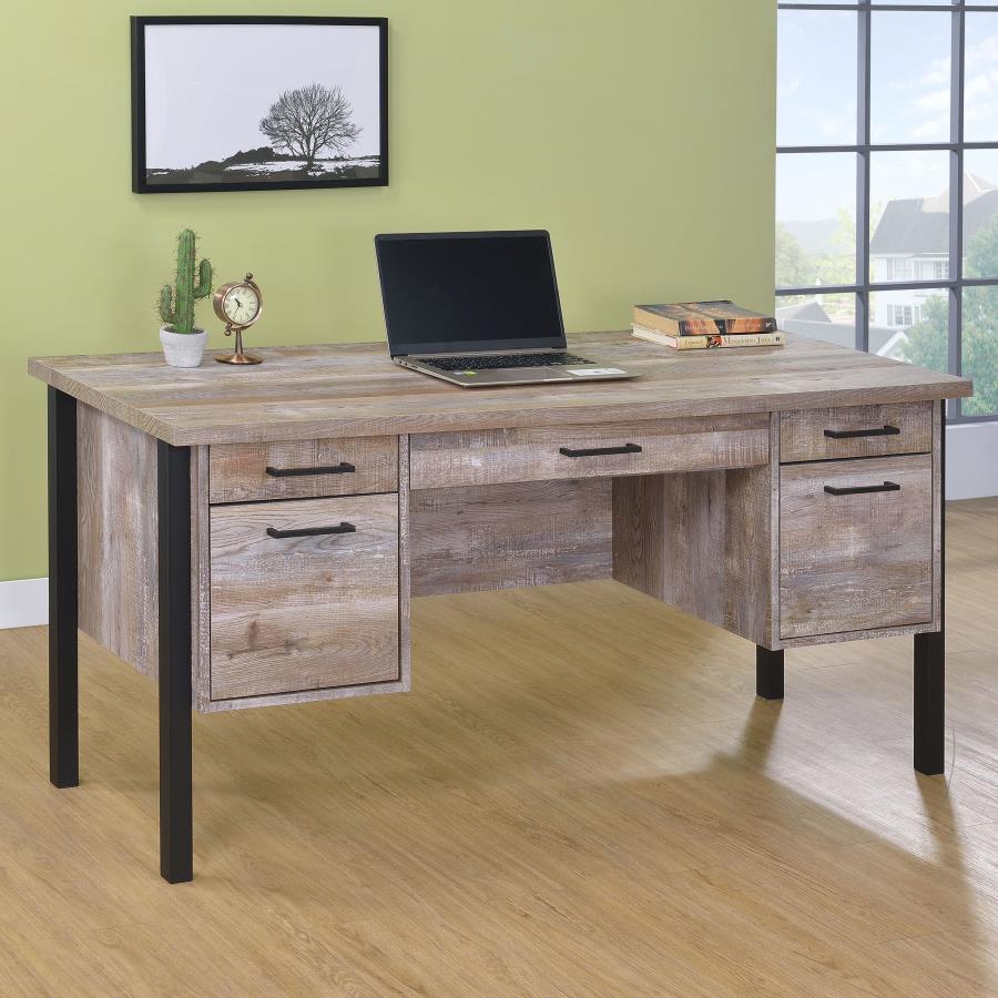 Samson 60-inch 4-drawer Office Computer Desk Weathered Oak Default Title