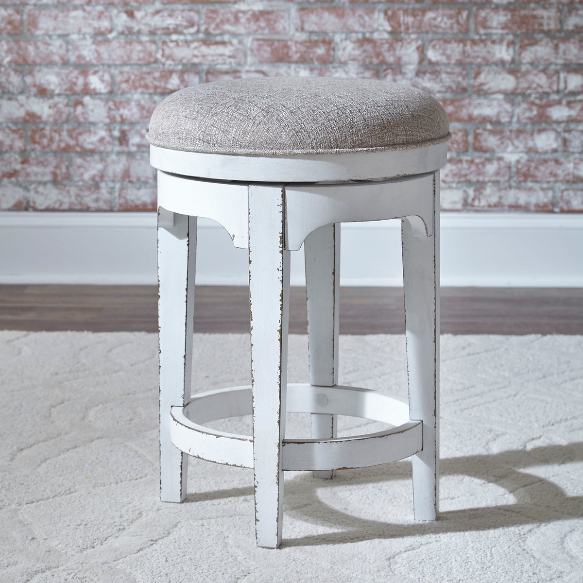 Magnolia Manor - Console Swivel Stool - Antique White
