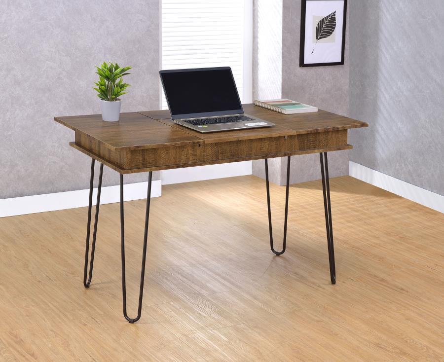 Sheeran 47-inch Writing Desk with Storage Rustic Amber Default Title