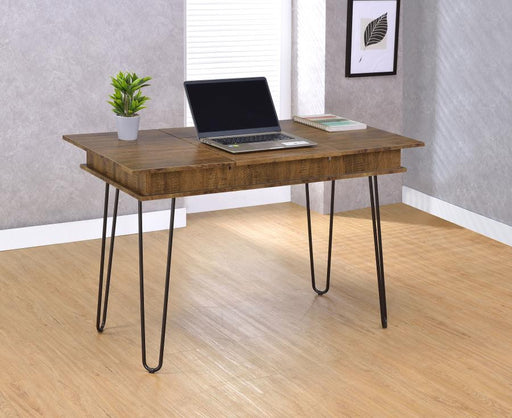 Sheeran 47-inch Writing Desk with Storage Rustic Amber Default Title