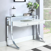 Gemma 48-inch 2-drawer Writing Desk White High Gloss Default Title