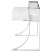 Gemma 48-inch 2-drawer Writing Desk White High Gloss