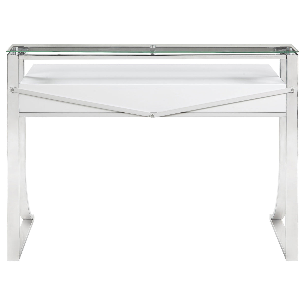 Gemma 48-inch 2-drawer Writing Desk White High Gloss
