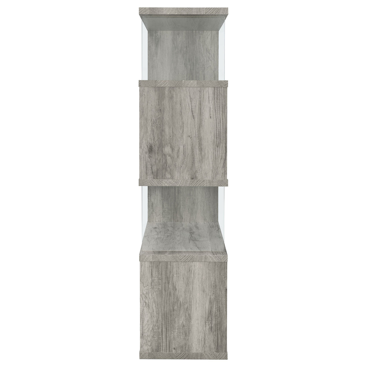 Emelle 63-inch 4-shelf Glass Panel Bookshelf