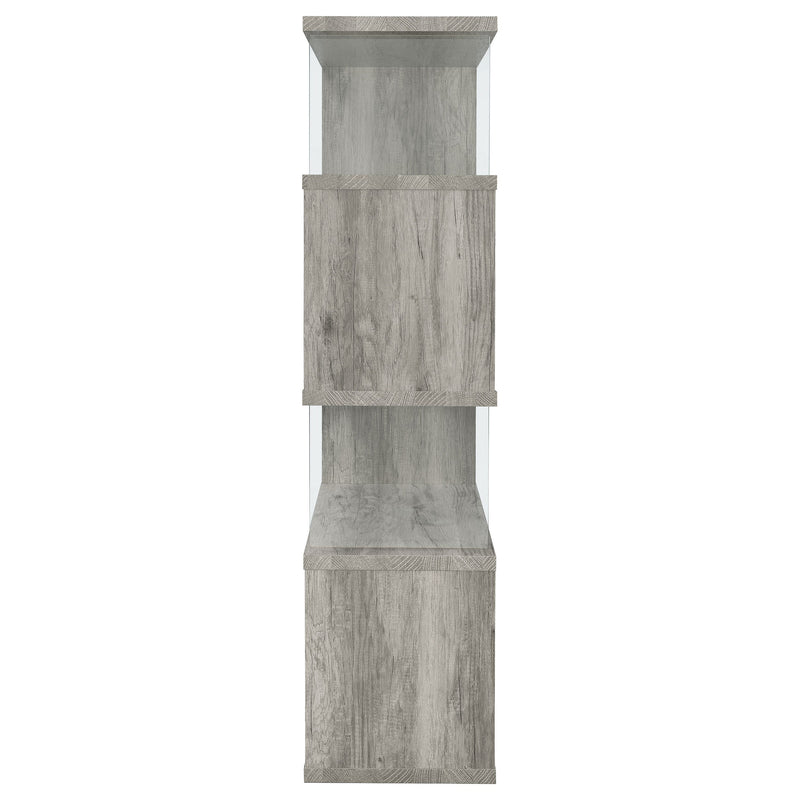 Emelle 63-inch 4-shelf Glass Panel Bookshelf