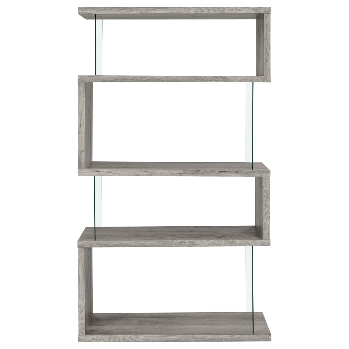 Emelle 63-inch 4-shelf Glass Panel Bookshelf