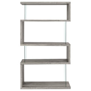 Emelle 63-inch 4-shelf Glass Panel Bookshelf