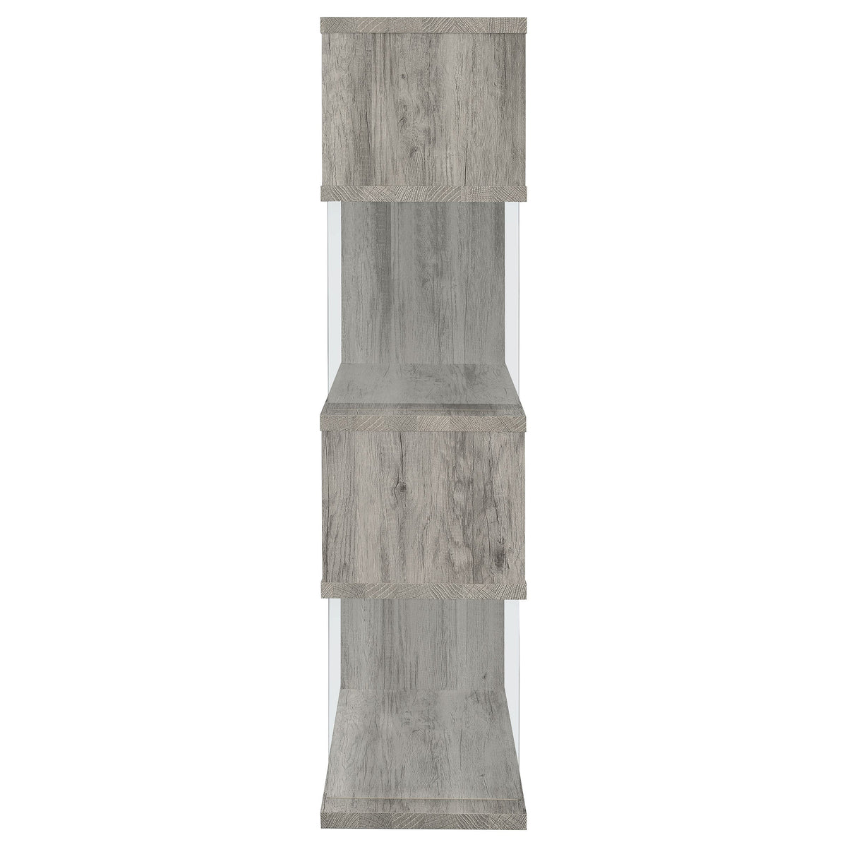 Emelle 63-inch 4-shelf Glass Panel Bookshelf