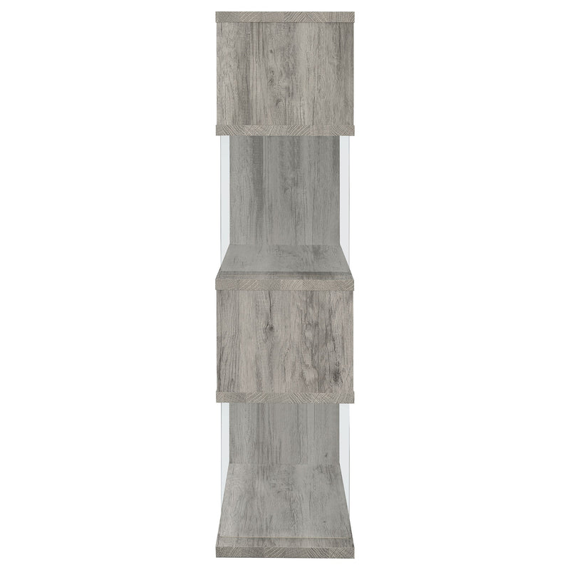 Emelle 63-inch 4-shelf Glass Panel Bookshelf
