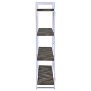 Grimma 63-inch 4-shelf Bookshelf Rustic Grey and Chrome