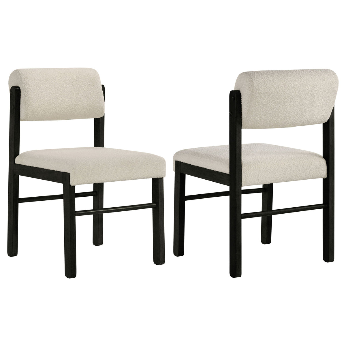 Kehoe Upholstered Dining Side Chair Cream and Black (Set of 2)