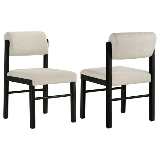 Kehoe Upholstered Dining Side Chair Cream and Black (Set of 2)
