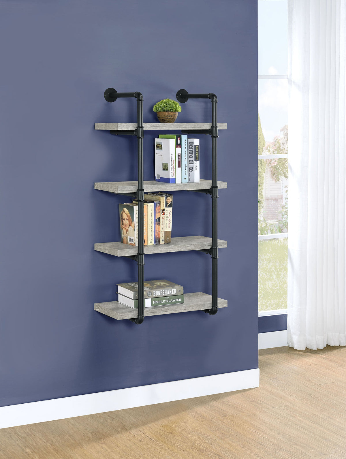 Elmcrest 24-inch 4-shelf Wall Bookshelf