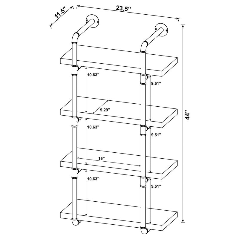 Elmcrest 24-inch 4-shelf Wall Bookshelf