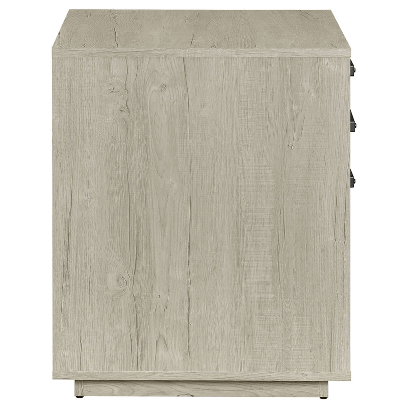 Loomis 3-drawer Home Office File Cabinet Whitewashed Grey
