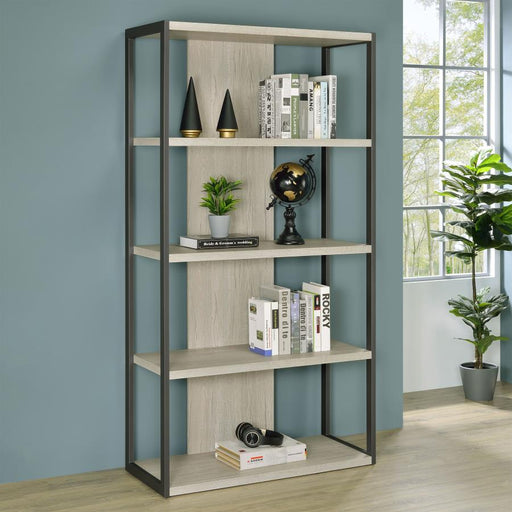Loomis 72-inch 4-shelf Bookshelf Whitewashed Grey Default Title
