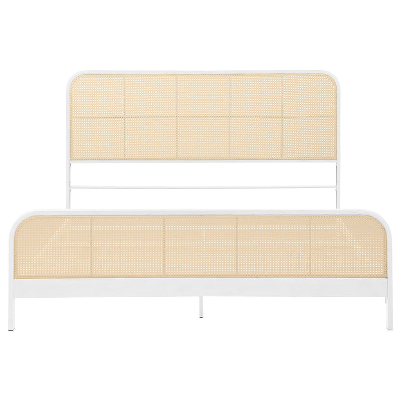 Lanewood Open Cane Webbing Metal Eastern King Bed White