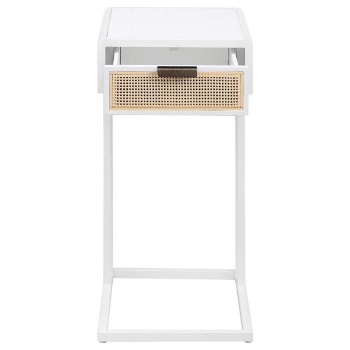 Amherst - 1-Drawer Radio Weave Cane Metal Side Table