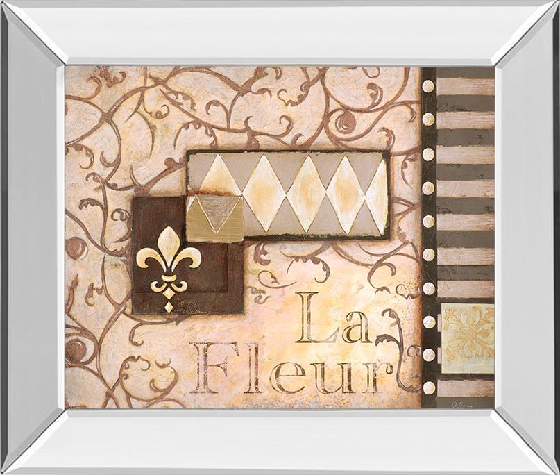 Golden Flourish - 22" x 26" Framed Wall Art - Beige