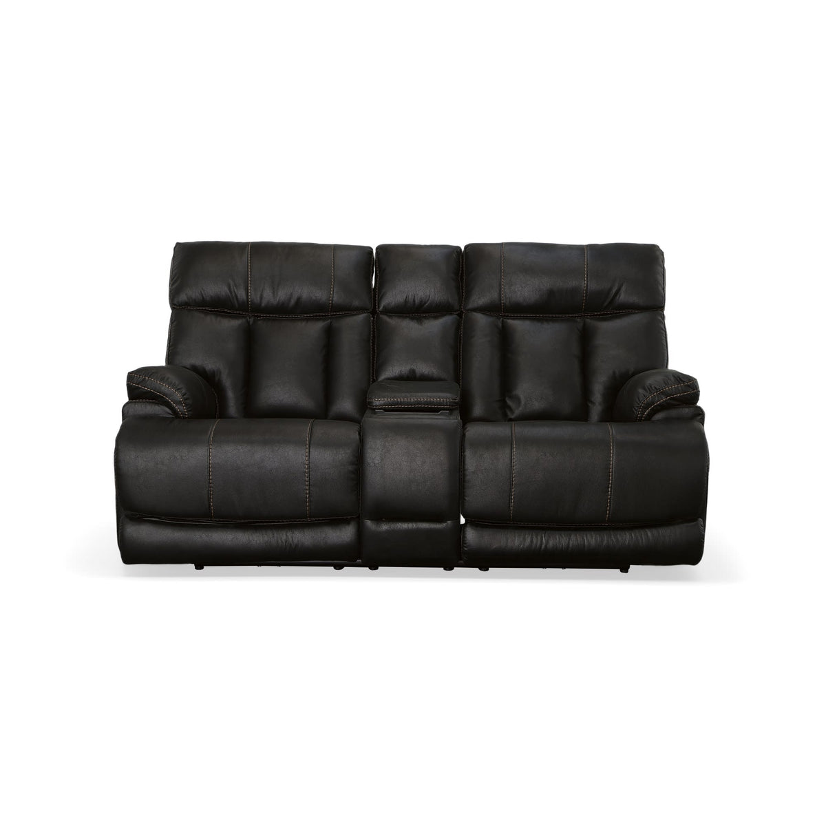 Flexsteel Clive Power Reclining Loveseat with Console, Power Headrests & Lumbar