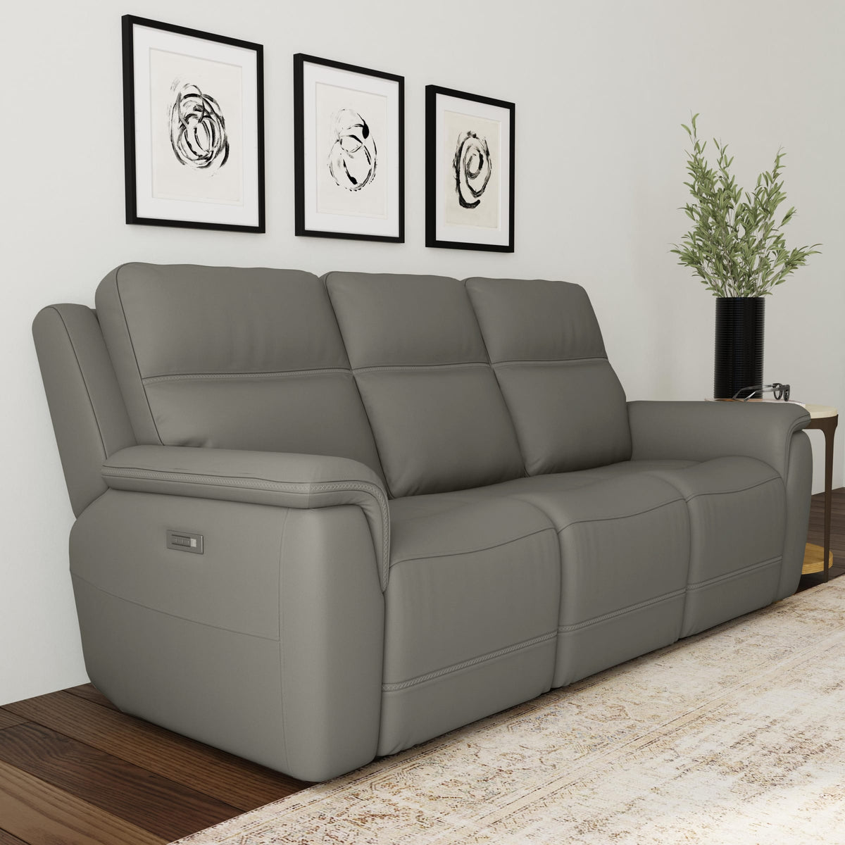 Flexsteel Sawyer Power Reclining Sofa with Power Headrests & Lumbar
