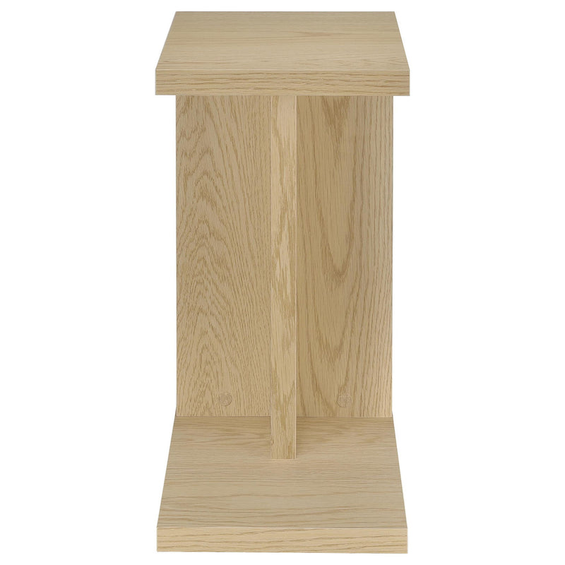 Clower Engineered Wood C-Shaped Sofa Side Table Light Oak