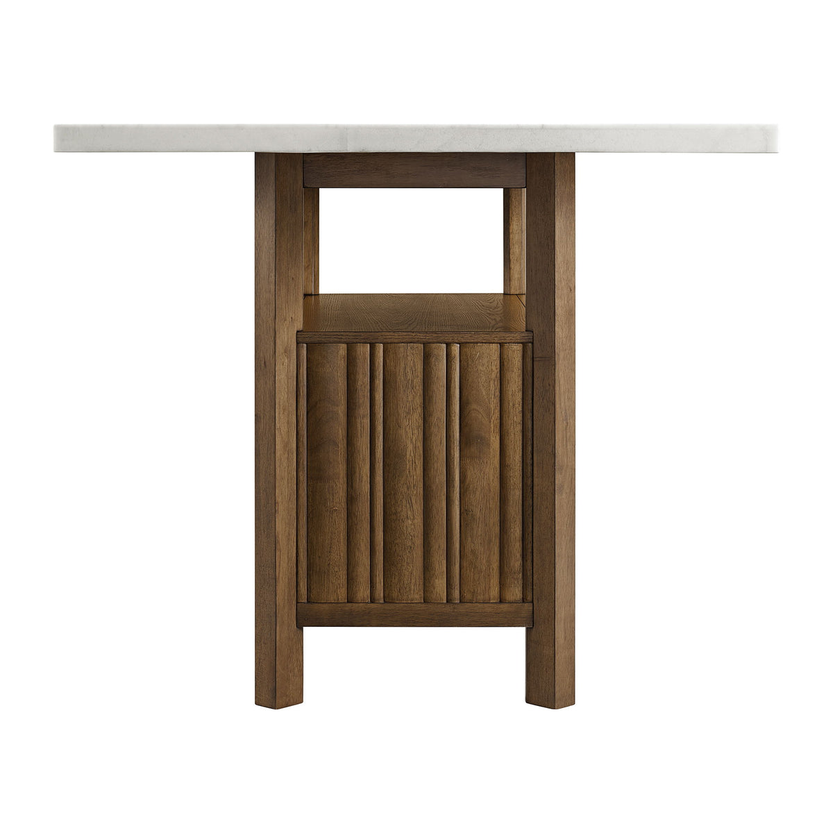 Carmela - Rectangular Counter Table With Marble Top - Brown / White