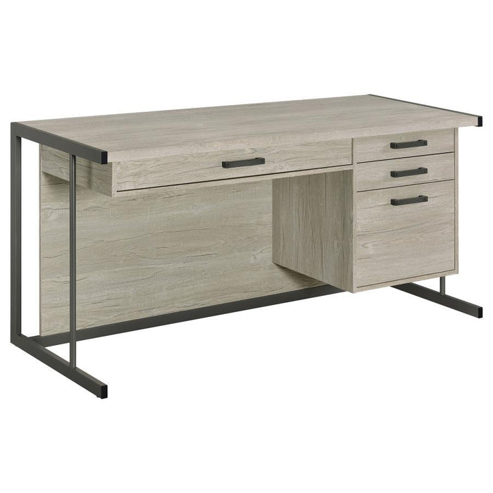 Loomis - 4-Drawer Computer Desk - Whitewashed Gray