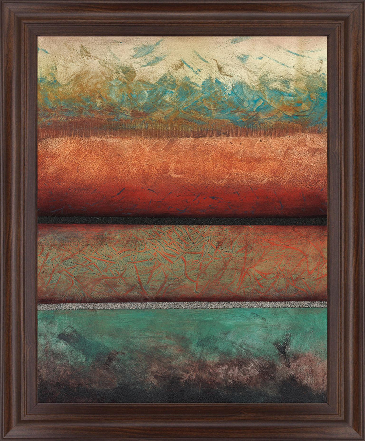 Terracotta Ember - 28" x 34" Framed Wall Art - Light Brown