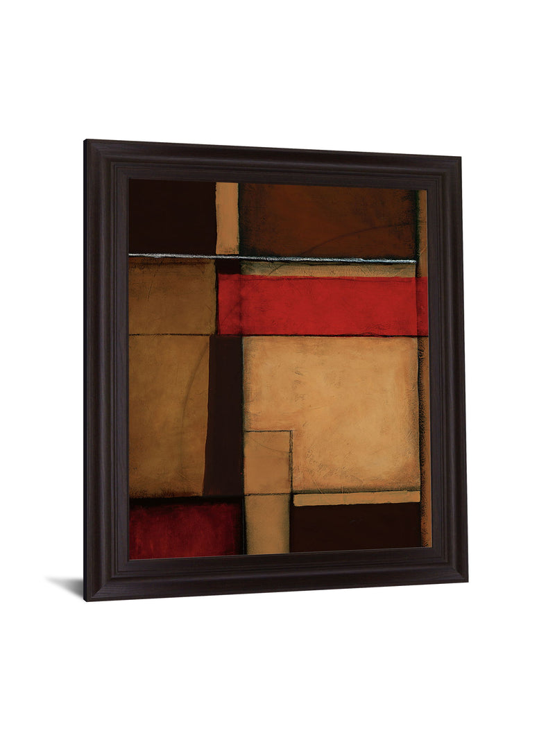 Crimson Modular - 28" x 34" Framed Wall Art - Beige