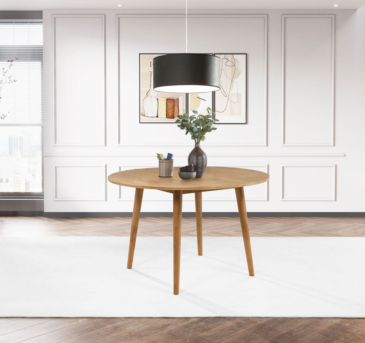 Andrews 48-inch Round Wood Dining Room Table Light Ash