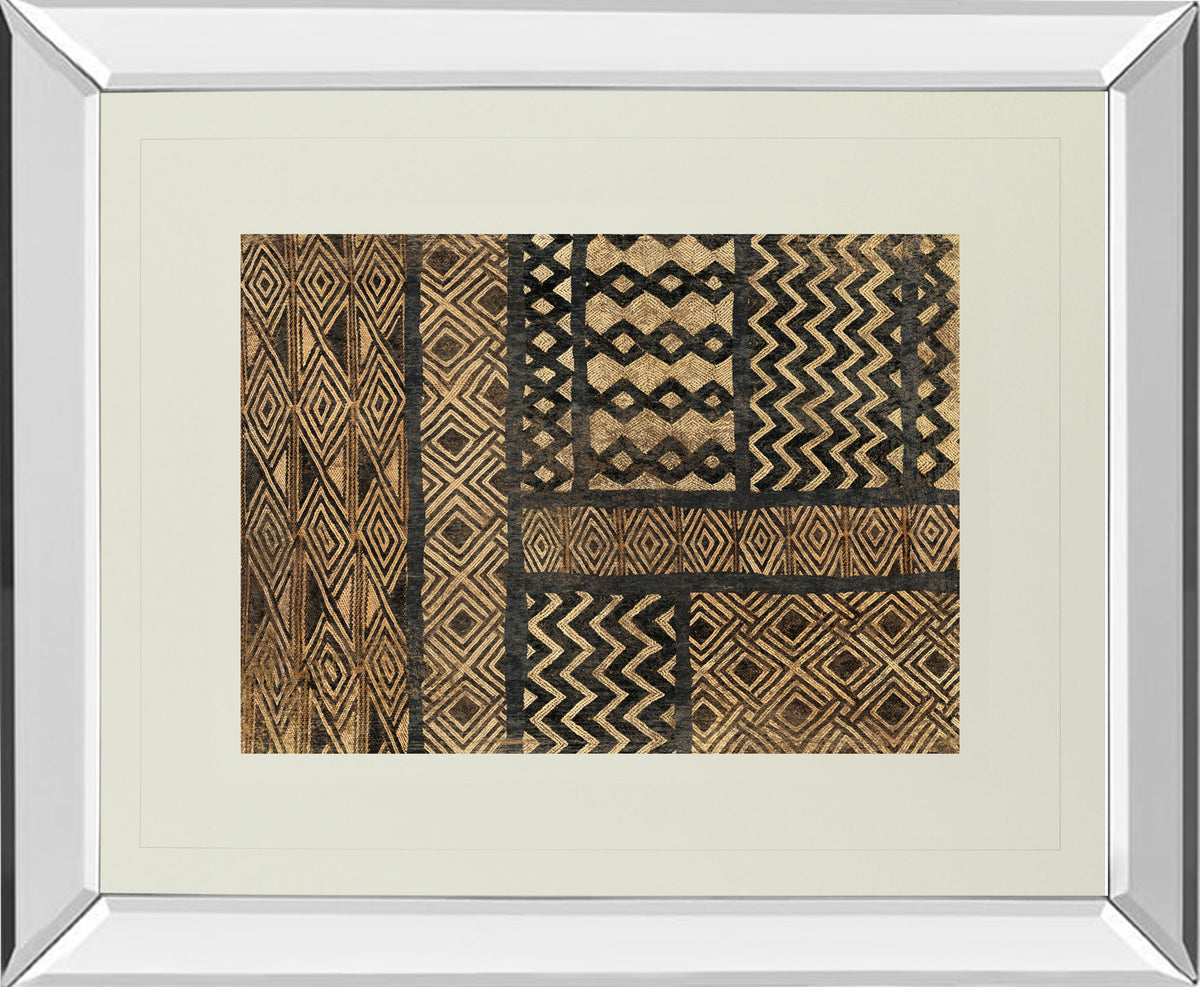 Kuba Abstract By Sue Schlabach - Mirror Framed Print Wall Art - Light Brown