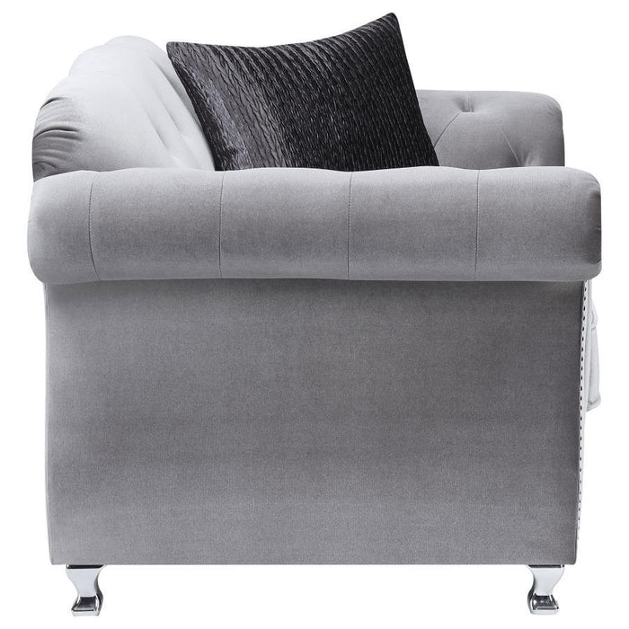 Frostine - Button Tufted Chair - Silver