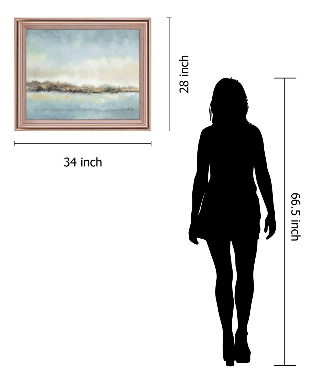 Mist Over Water - 28" x 34" Framed Wall Art - Light Blue