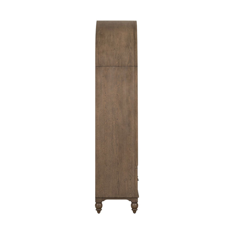 Americana Farmhouse - Arched Display Cabinet - Dusty Taupe
