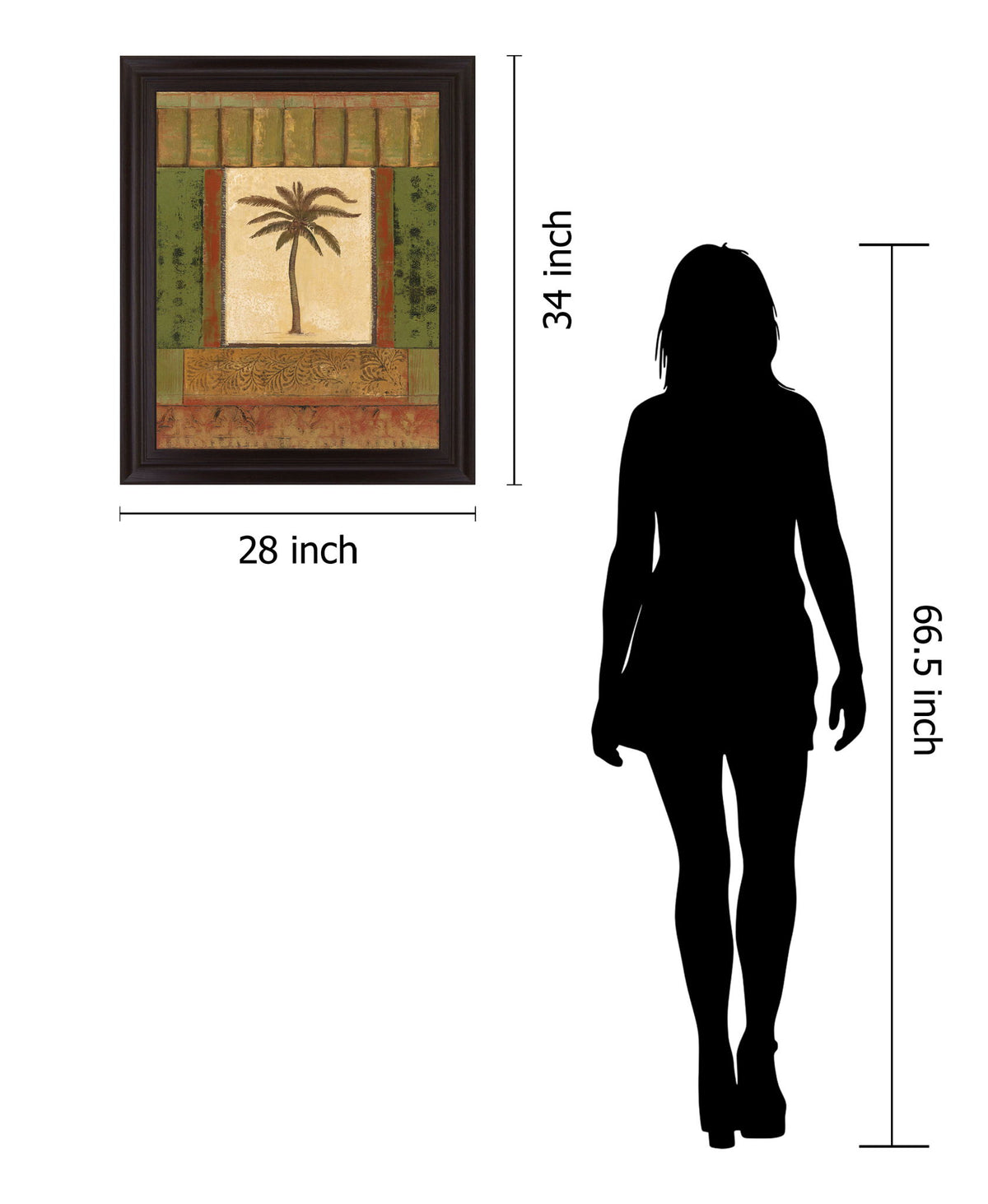 Verdant Palmway - 28" x 34" Framed Wall Art - Light Brown