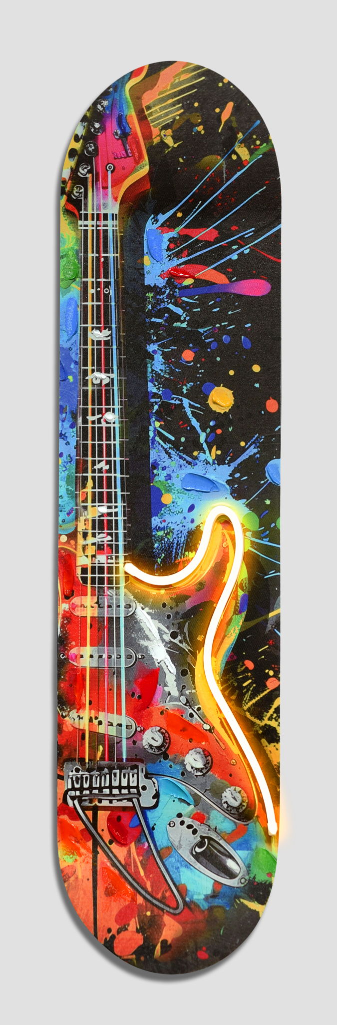 Electric Burst Groove - 8" x 31" Framed Wall Art - Blue