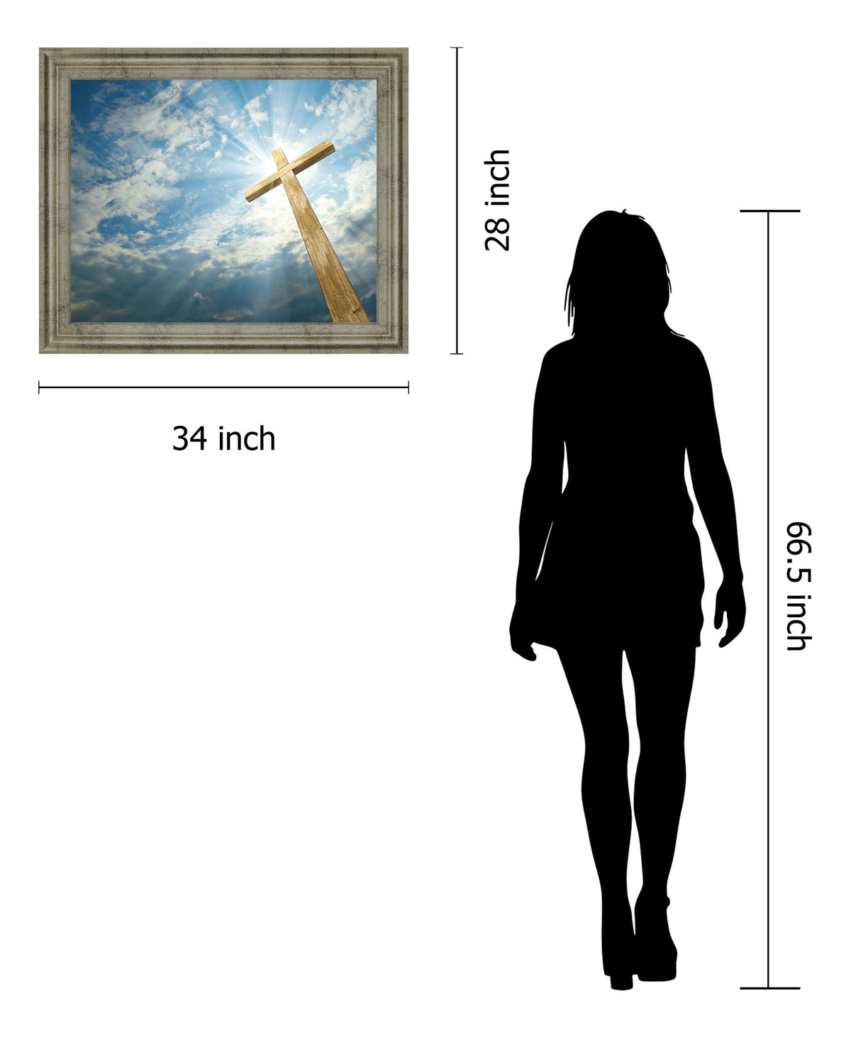 Sunlit Faith - 28" x 34" Framed Wall Art - Light Blue