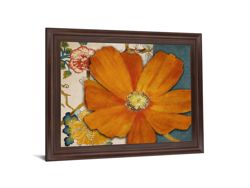 Golden Petal Burst - 28" x 34" Framed Wall Art - Orange